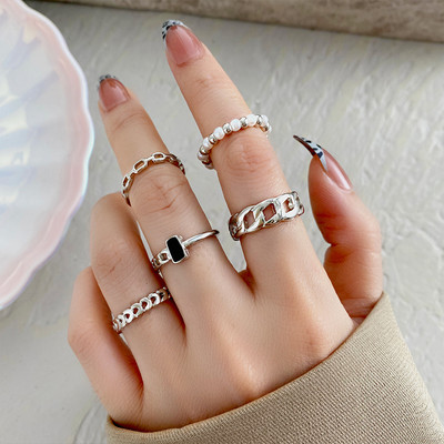 Set de inele cu val de inimă cu fluture roz Boho pentru femei Inele de degete cu strasuri din metal de epocă de culoare aurie 8 buc/set Bijuterii de petrecere Cadouri