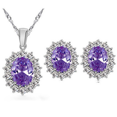 Regina regală farmec fată iubitoare de cadouri calitate AAAA + zircon pandantiv colier cercei inel modă seturi de bijuterii dropshipping ziua de naștere