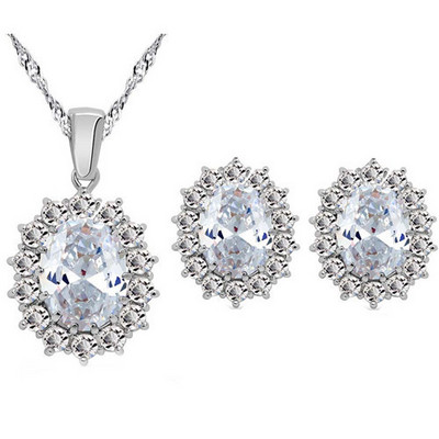 Regina regală farmec fată iubitoare de cadouri calitate AAAA + zircon pandantiv colier cercei inel modă seturi de bijuterii dropshipping ziua de naștere