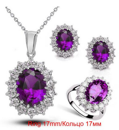 Regina regală farmec fată iubitoare de cadouri calitate AAAA + zircon pandantiv colier cercei inel modă seturi de bijuterii dropshipping ziua de naștere