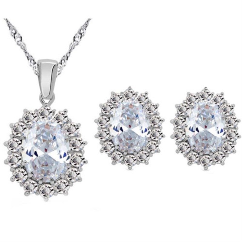 Regina regală farmec fată iubitoare de cadouri calitate AAAA + zircon pandantiv colier cercei inel modă seturi de bijuterii dropshipping ziua de naștere
