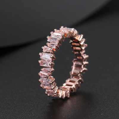 Inel de logodnă clasic multicolor cu picătură de apă cu zirconiu cubic de culoare aur roz Mona Lise Bague bijuterii pentru femeie AR017