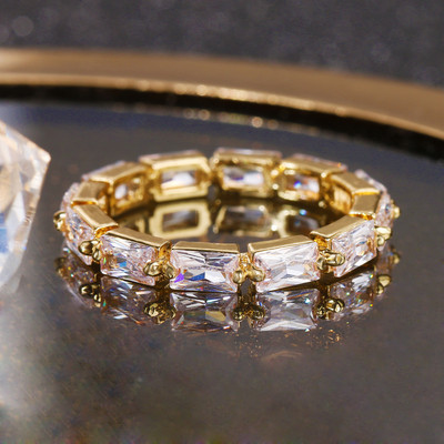 Inel de logodnă clasic multicolor cu picătură de apă cu zirconiu cubic de culoare aur roz Mona Lise Bague bijuterii pentru femeie AR017
