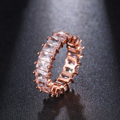 Inel de logodnă clasic multicolor cu picătură de apă cu zirconiu cubic de culoare aur roz Mona Lise Bague bijuterii pentru femeie AR017