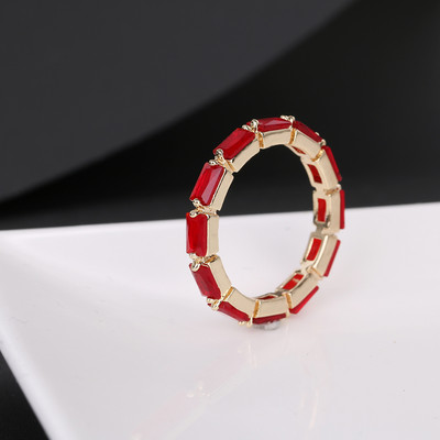 Inel de logodnă clasic multicolor cu picătură de apă cu zirconiu cubic de culoare aur roz Mona Lise Bague bijuterii pentru femeie AR017