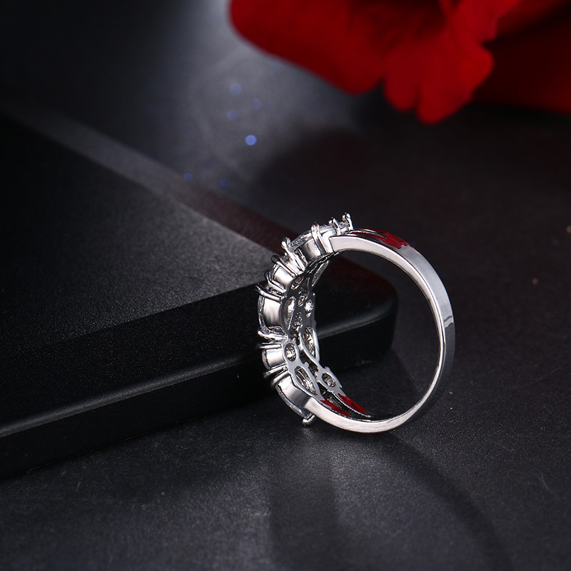 Inel de logodnă clasic multicolor cu picătură de apă cu zirconiu cubic de culoare aur roz Mona Lise Bague bijuterii pentru femeie AR017