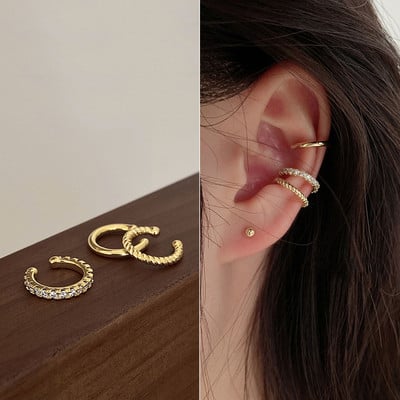 Manșetă pentru ureche, Cercei cu clemă pentru ureche, fără piercing, pentru femei, fete, cu frunze din zirconiu, înveliș pentru ureche, bijuterii cadou