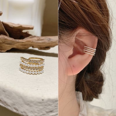 Manșetă pentru ureche, Cercei cu clemă pentru ureche, fără piercing, pentru femei, fete, cu frunze din zirconiu, înveliș pentru ureche, bijuterii cadou