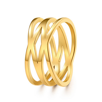 Пръстени с двоен кръст от неръждаема стомана Класически бохемски ретро стил Златен пръстен за жени Мъже Бижута Парти Приятели Подаръци