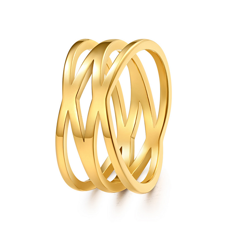 Nerezové oceľové prstene s dvojitým krížom, klasický bohémsky retro štýl, zlatý prsteň pre ženy, mužov, šperky, párty, priatelia, darčeky