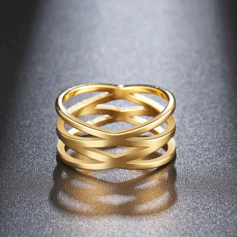 Nerezové oceľové prstene s dvojitým krížom, klasický bohémsky retro štýl, zlatý prsteň pre ženy, mužov, šperky, párty, priatelia, darčeky