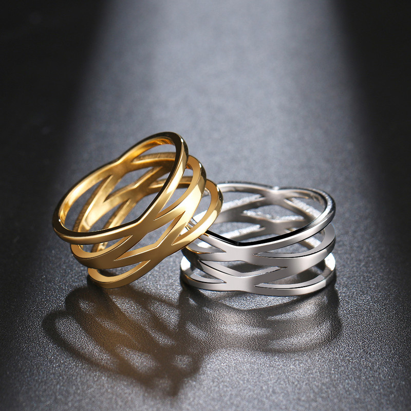 Nerezové oceľové prstene s dvojitým krížom, klasický bohémsky retro štýl, zlatý prsteň pre ženy, mužov, šperky, párty, priatelia, darčeky