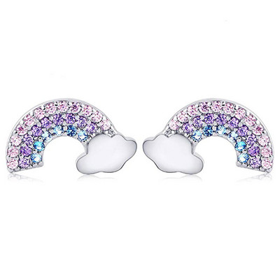 Cercei cu piatră de naștere din cristal de unicorn, accesorii populare, cercei pentru femei, cercei cu știfturi, cadou pentru copii