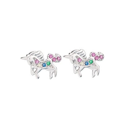 Cercei cu piatră de naștere din cristal de unicorn, accesorii populare, cercei pentru femei, cercei cu știfturi, cadou pentru copii