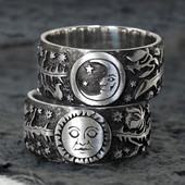 CAOSHI Design sculptat Soare și Lună Inele de epocă pentru femei Cadou unic pentru fete Accesorii punk pentru femei pentru petrecerea de dans Bijuterii Drop Ship