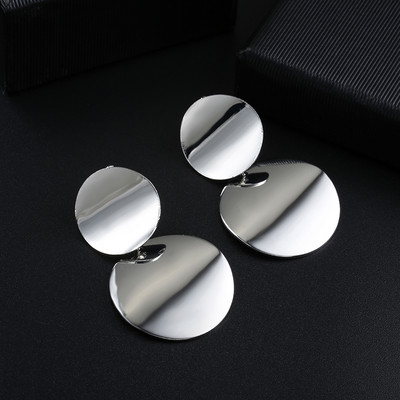 Vintage aranyozott, ezüstözött geometrikus nagy kerek kapocs fülbevalón női lányoknak, üreges fülcsipesz piercing nélkül, divatékszerek