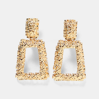 Vintage aranyozott, ezüstözött geometrikus nagy kerek kapocs fülbevalón női lányoknak, üreges fülcsipesz piercing nélkül, divatékszerek