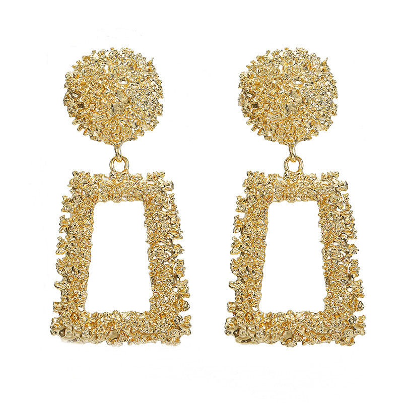 Vintage aranyozott, ezüstözött geometrikus nagy kerek kapocs fülbevalón női lányoknak, üreges fülcsipesz piercing nélkül, divatékszerek