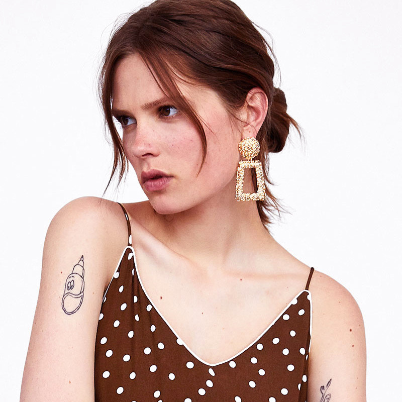 Vintage aranyozott, ezüstözött geometrikus nagy kerek kapocs fülbevalón női lányoknak, üreges fülcsipesz piercing nélkül, divatékszerek