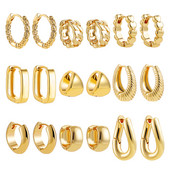 2022-es új design, geometrikus, kerek, vaskos karikás fülbevaló nőknek Kreatív csavart láncos fülcsat piercing Huggies ajándék