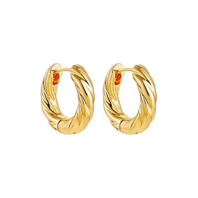 2022-es új design, geometrikus, kerek, vaskos karikás fülbevaló nőknek Kreatív csavart láncos fülcsat piercing Huggies ajándék