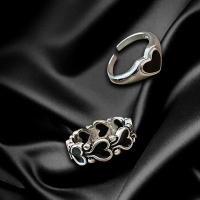 KunJoe Punk faragott gyűrűs szett férfiaknak antik ezüst színű vintage bohém gyűrűs szett Hip Hop ékszer kiegészítők csülök Anillos