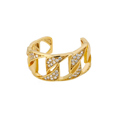 Gotické otvorené OT pracky Twist reťazové prstene pre ženy z nehrdzavejúcej ocele nastaviteľné zlaté prsteňové šperky svadobné párty darček Bague