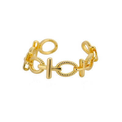 Gotické otvorené OT pracky Twist reťazové prstene pre ženy z nehrdzavejúcej ocele nastaviteľné zlaté prsteňové šperky svadobné párty darček Bague