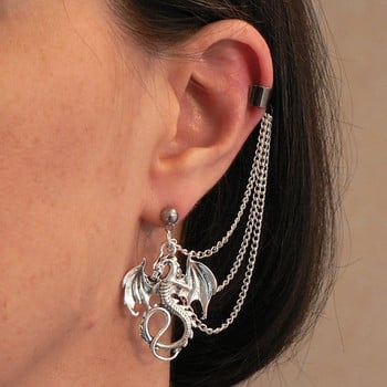 Punk Personality Dragon Ear Clips για γυναίκες Ανδρικά σκουλαρίκια Retro Dragon Non Pierced Σκουλαρίκια αυτιών για εφήβους Hip Hop Street Jewelry