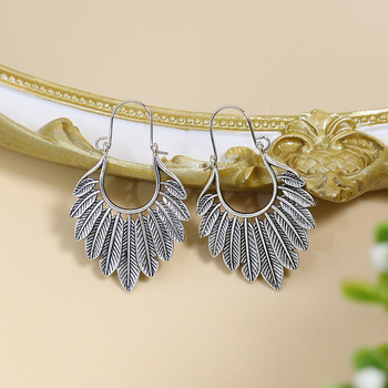 Vintage Ethnic Peach Heart Flower Leaf Dangle σκουλαρίκια Γυναικεία Χρυσό Χρώμα Κοίλο σκαλιστά Huggies Ινδικά σκουλαρίκια Jhumka Jewelry