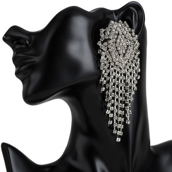 Big Rhinestone Earring For Women 2021 Μακριά κρεμαστά σκουλαρίκια Statement Large Shine Outfit Κοσμήματα Δώρο