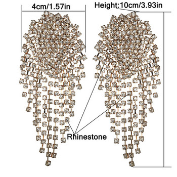 Big Rhinestone Earring For Women 2021 Μακριά κρεμαστά σκουλαρίκια Statement Large Shine Outfit Κοσμήματα Δώρο