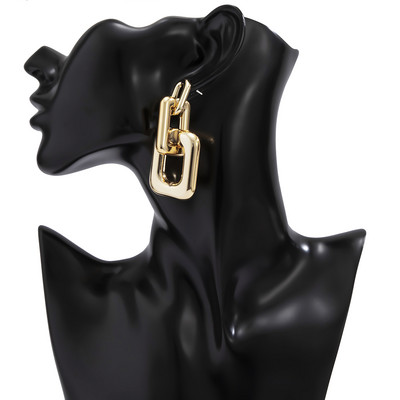 SHIXIN Punk Long Big Circle Link grandinės auskarai moterims Hiphop Statement dideli nuleidžiami auskarai Fashion 2021 Auskarai Juvelyrika Dovana