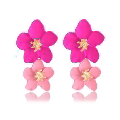 Dideli gėlių auskarai, madingi moteriški auskarai, 2020 m. tendencijos, auskarai, korėjietiški vintažiniai papuošalai vakarėliams didmeninė prekyba