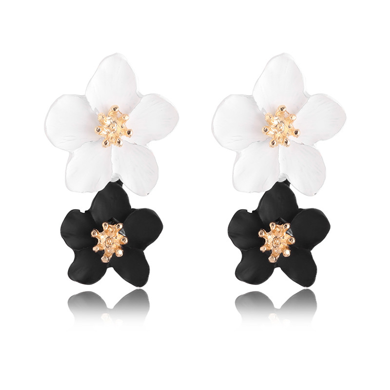 Dideli gėlių auskarai, madingi moteriški auskarai, 2020 m. tendencijos, auskarai, korėjietiški vintažiniai papuošalai vakarėliams didmeninė prekyba