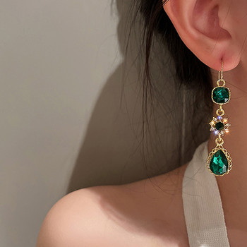 2022 Νέα μόδα Πράσινα πολύτιμος λίθος μακριά μαργαριτάρια φούντα σκουλαρίκια για γυναίκες Vintage κοσμήματα γαμήλια μοντέρνα σκουλαρίκια κρέμονται