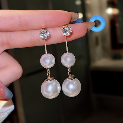 2022 m. naujos mados žalios spalvos brangakmenio ilgi perliniai auskarai su kutais moterims, senovinių papuošalų vakarėliui, vestuvėms, madingi kabantys auskarai