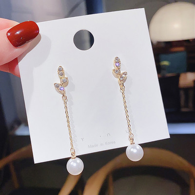 2022 m. naujos mados žalios spalvos brangakmenio ilgi perliniai auskarai su kutais moterims, senovinių papuošalų vakarėliui, vestuvėms, madingi kabantys auskarai