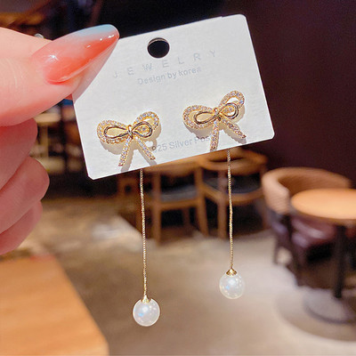 2022 m. naujos mados žalios spalvos brangakmenio ilgi perliniai auskarai su kutais moterims, senovinių papuošalų vakarėliui, vestuvėms, madingi kabantys auskarai