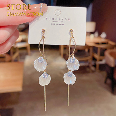 2022 m. naujos mados žalios spalvos brangakmenio ilgi perliniai auskarai su kutais moterims, senovinių papuošalų vakarėliui, vestuvėms, madingi kabantys auskarai