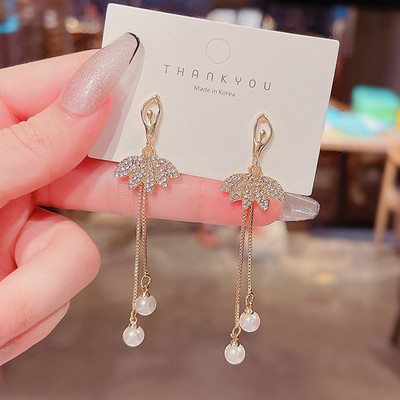 2022 m. naujos mados žalios spalvos brangakmenio ilgi perliniai auskarai su kutais moterims, senovinių papuošalų vakarėliui, vestuvėms, madingi kabantys auskarai