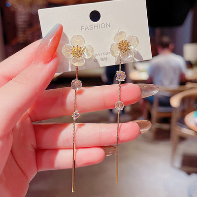 2022 m. naujos mados žalios spalvos brangakmenio ilgi perliniai auskarai su kutais moterims, senovinių papuošalų vakarėliui, vestuvėms, madingi kabantys auskarai