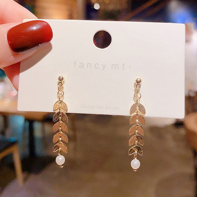 2022 m. naujos mados žalios spalvos brangakmenio ilgi perliniai auskarai su kutais moterims, senovinių papuošalų vakarėliui, vestuvėms, madingi kabantys auskarai