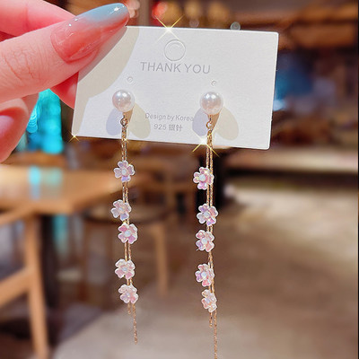 2022 m. naujos mados žalios spalvos brangakmenio ilgi perliniai auskarai su kutais moterims, senovinių papuošalų vakarėliui, vestuvėms, madingi kabantys auskarai