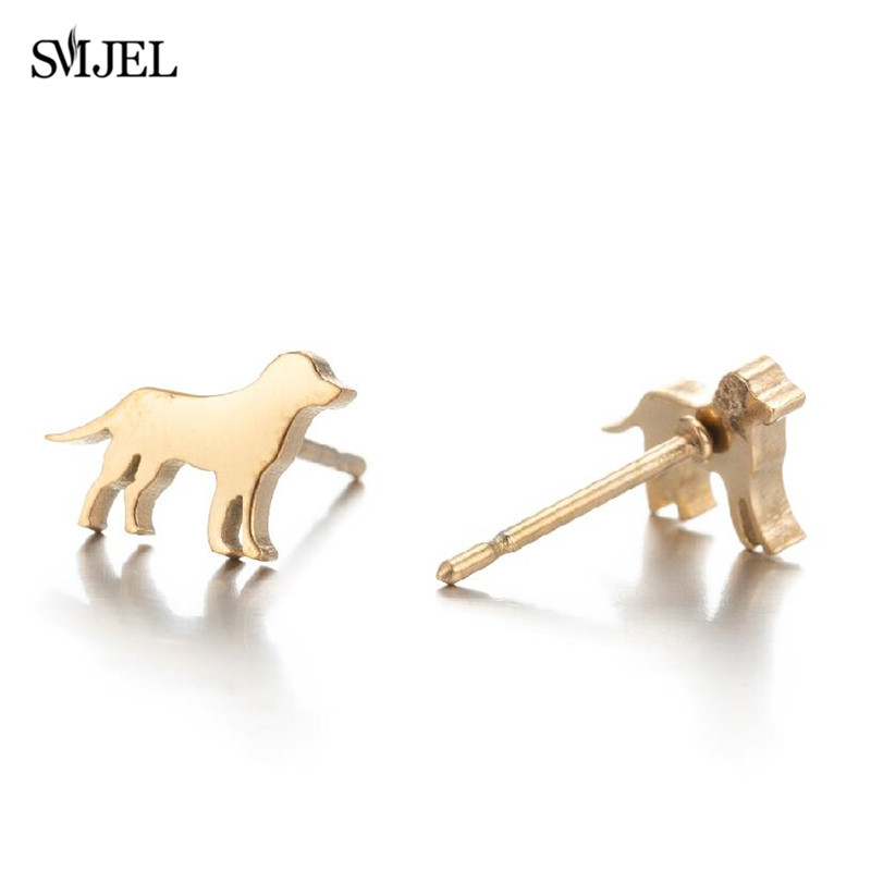 Cercei cu tip animal din oțel inoxidabil, aurii, coreeni, minimalisti, pentru femei, moda 2022, bijuterii, câine, labă, iepure, pisică, cheie, cadou