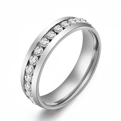 Slatki vintage prsten od nehrđajućeg čelika Anel Inlay Reinestone vjenčani vjenčani prsten za žene Božićni poklon Modni nakit