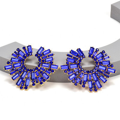 Új design szabálytalan fém színes kristály fülbevalók kiváló minőségű divatos strassz ékszer kiegészítők nőknek