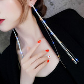 Exknl cercei lungi cu picătură cu ciucuri pentru femei Bijoux, la modă, de cristal, pentru femei, bijuterii de nuntă, cadou Brincos 2021