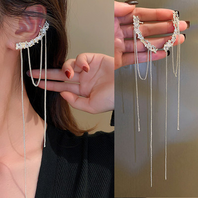 Exknl cercei lungi cu picătură cu ciucuri pentru femei Bijoux, la modă, de cristal, pentru femei, bijuterii de nuntă, cadou Brincos 2021