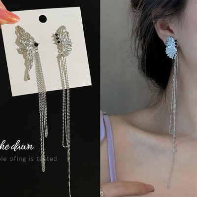Exknl cercei lungi cu picătură cu ciucuri pentru femei Bijoux, la modă, de cristal, pentru femei, bijuterii de nuntă, cadou Brincos 2021